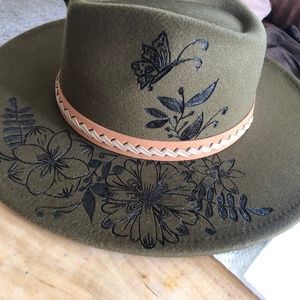 Fedora hat hand burned